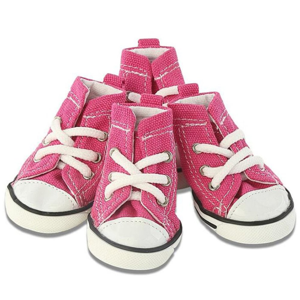 Small Dog Casual Non-slip Sports Boots Puppy Canvas Shoes (Dog and Cat)  (4pcs)